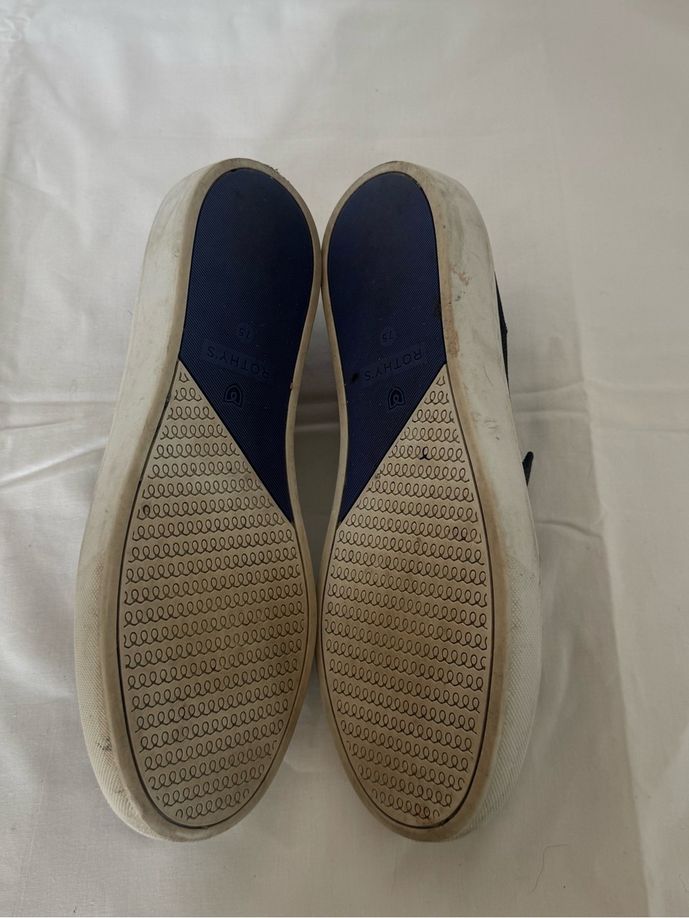 Rothy's Black Slip-On Sneakers with Blue Accent Size 7.5 - Picture 9 of 11
